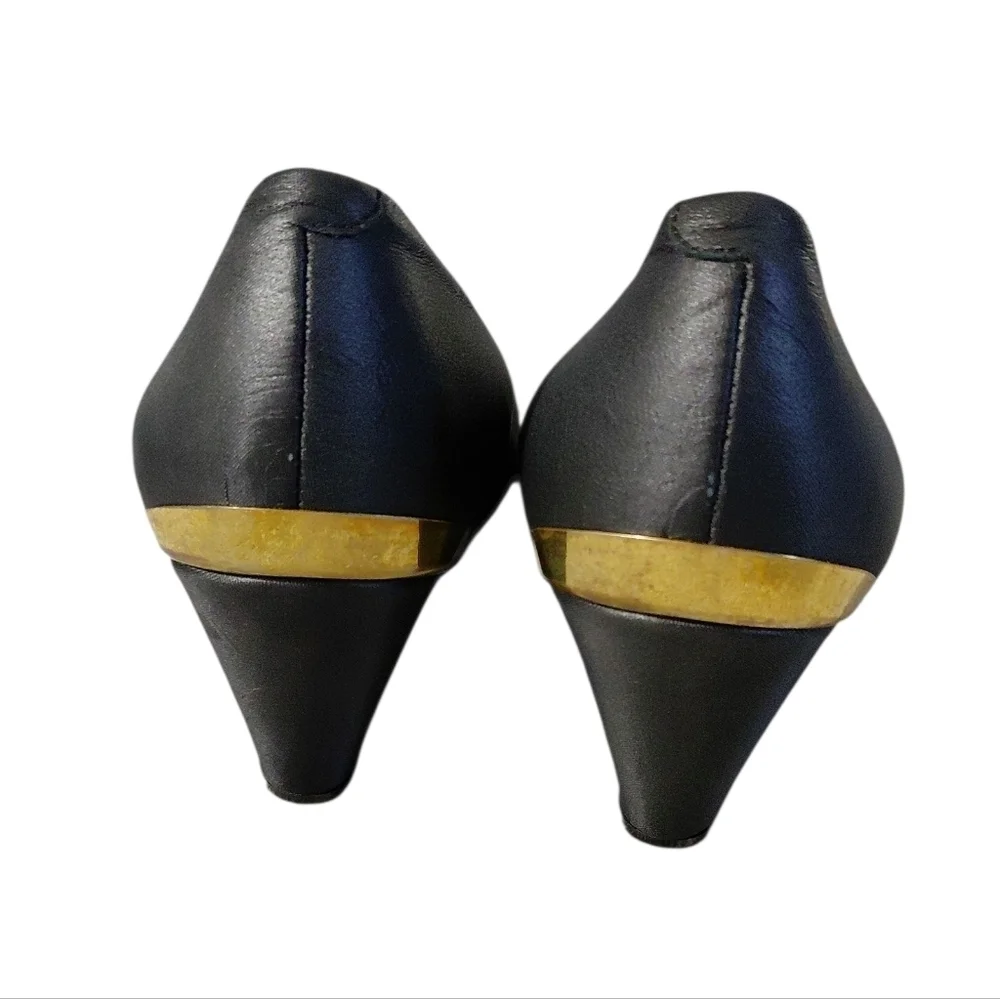 Valentina Rangoni Navy Leather Pump Blue Pointed Toe Heels Size 8.5